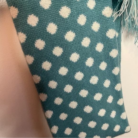 Mukluks Winter Bow Scarf Blue and White Dots - Picture 7 of 10